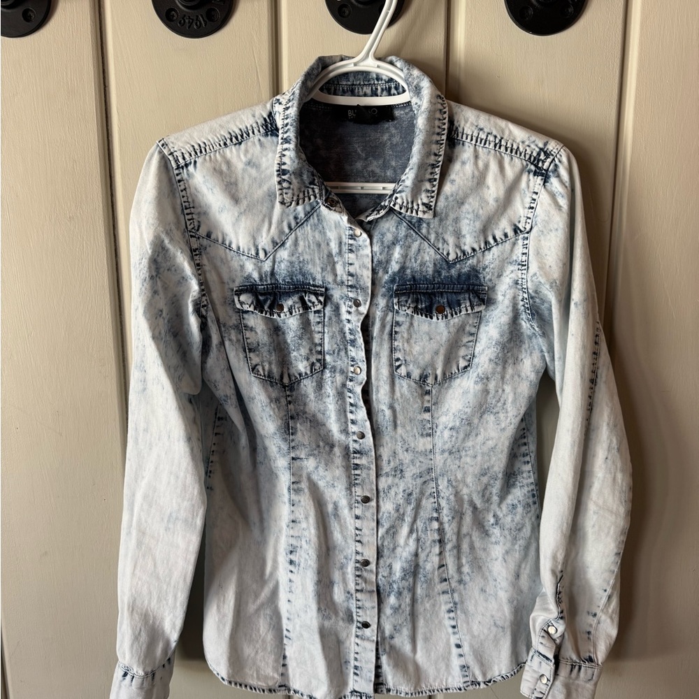 Buffalo David Bitton Acid Wash Button-Up Shirt